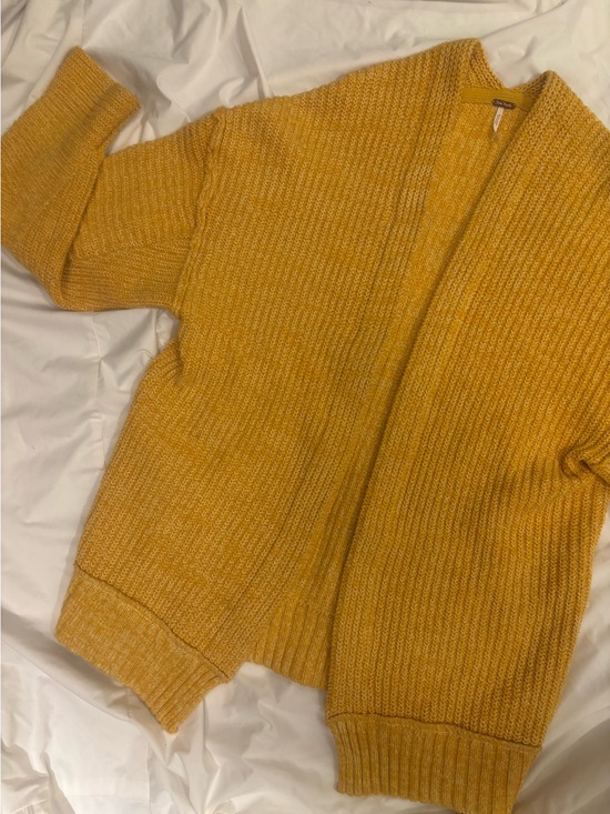 Free People Sweaters - Free People Mustard Yellow Chunky Open Cardigan Sweater | Medium